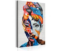 murando – Impression sur toile 60x90 cm - 1 piece - Image sur toile - Images - Photo - Tableau - motif moderne - Décoration - tendu sur chassis - Poster visage femme Graffiti Mural h-B-0027-b-a