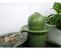 MINMINA Décoration De Fontaine Dintérieur, Fontaines deau Intérieures Petit Aquarium Cascade Faite Main pour La Céramique Décoration De Décoration De Feng Shui pour,Blue,19 * 23cm