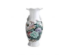 lachineuse Vase DE DÃCORATION Asiatique - Motif Symboles de ProspÃ©ritÃ© - H. 28 cm