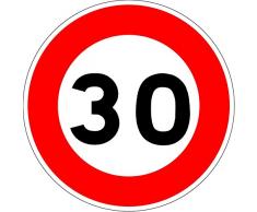 UTTSCHEID Panneau de limitation de Vitesse à 30 km/h - Autocollant Vinyl Waterproof - Diamètre de 200 mm