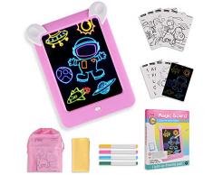 GOLDGE Tableau Magique, Tablette décriture LED colorée avec 8 Effets, Magique Enfant TableauPour de la Petite Enfance Écriture de Peinture
