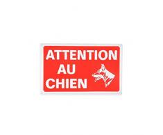Ami Confort 6ANI642 Plaque attention chien 16x10cm, Rouge