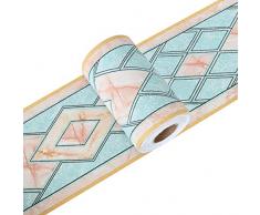 Yoillione Frise Murale Adhesive Bleu Frise Adhesive 3d Bordure Papier Peint Frise Autocollante Bleu étanche pour Cuisine, Salle de Bains, Plafond, Salon, Chambre Décoration Murale