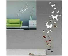 SwirlColor Stickers Muraux Miroir Papillon Decoration 3D Miroir Adhesif Mural Stickers Muraux 30 x Combinaison de Papillons Décoration de la Maison