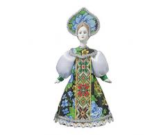 Poupée en Porcelaine Faite à la Main dans Un Costume Folklorique Traditionnel Russe 18 cm 06-13