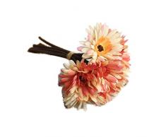 TELLW 1 Bouquet Artificiel Simili FU Lang Bouquet Simulation Fleurs Chrysanthème Africain Faux Fleur Floral Maison de Mariage à la Main Tenant Fleurs, Soie, Orange, 1bunch,H:28CM,W:20CM