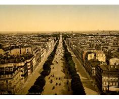 VINTAGE PHOTO CITYSCAPE CHAMPS ELYSEES PARIS FRANCE FINE ART POSTER CC5242