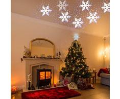 duquanxinquan Noël Arbre Topper de Flocon de Neige,Arbre De NoëL Topper LED,Etoile De Sapin Noel,décoration Sapin de Noël,NoëL Arbre Topper De Flocon De Neige pour La DéCoration De larbre De NoëL