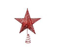 Sapin de Noel Etoile Decoration de Noel pour Sapin Rouge, 20cm