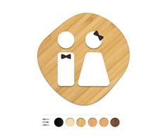 3DP Signs WC C3 - Plaque en relief, en bois, motif homme - femme, pictogramme pour toilettes, portes, locaux, bureaux, personnalisable
