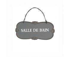 chemin_de_campagne Plaque de Porte Salle de Bain Style Ancien Fer Gris 12 cm