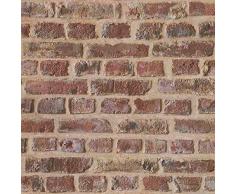 Papier peint brique pierre imitation Tapisserie couloir 302191 30219-1 Lutèce Authentic Walls | Beige/crème/Marron/Rouge | Rouleau (10,05 x 0,53 m) = 5,33 m²
