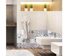 24 Stickers adhésifs carrelages | Sticker Autocollant Carrelage - Mosaïque carrelage mural salle de bain et cuisine | Carrelage adhésif - portugais - 10 x 10 cm - 24 pièces