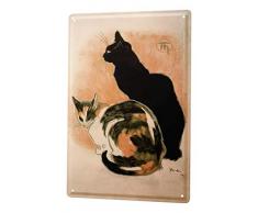 LEotiE SINCE 2004 Plaque en Métal Métallique Poster Mural tin Sign Race Chat Chats Porte-Bonheur