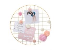 Atmosphera - Pêle-mêle Mural Porte Photos avec Attaches Pompons H 40 cm Bohème