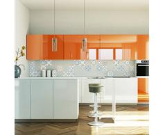 24 Stickers adhésifs carrelages | Sticker Autocollant Carrelage - Mosaïque carrelage mural salle de bain et cuisine | Carrelage adhésif - design authentiques - 10 x 10 cm - 24 pièces