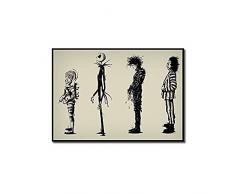 WJY Accueil Decr Peinture Tim Burton Film Beetlejuice Edward Scissorhands Film Affiche HD Imprimer Affiche Mur Art Photos Décor 60x90cm No Frame
