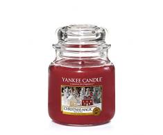 Yankee Candle bougie moyenne jarre « Magie de Noël », rouge, 10,7 x 10,7 x 12,7 cm