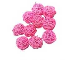 chiwanji Un Sac De Boule De Rotin De Brindille Tissée Naturelle Décorative pour Bol, Remplissage De Vase, Mariage, Décoration De Bricolage, Artisanat De Fête, Rose, 3cm