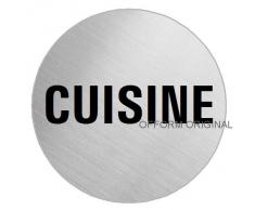 OFFORM Plaque de Porte en Acier INOX brossé, Pictogramme Cuisine Ø 75 mm No.8596