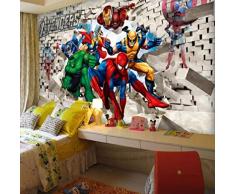 3d Photo Papier Peint 3d Dessin Animé Chambre Denfants Papier Peint Avengers Chambre Fond Papier Peint Spiderman Largeur200cm * Hauteur200cm