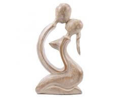 Artisanal Statuette Abstraite Couple Sensuel h20cm en Bois Massif sculpté Main