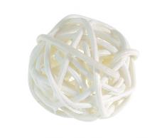 SACHET DE 12 PETITES BOULES ROTIN diamètre 3 cm Blanche