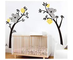 BDECOLL bebe koala stickers-Koala endormi et branche darbre stickers famille voiture-decoration maison murale-deco salon moderne-Arbre Stickers Muraux pour Chambre