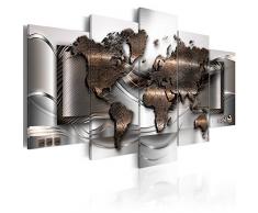 murando Impression sur toile intissee 200x100 cm cm 5 parties tableau tableaux decoration murale photo image artistique photographie graphique carte du monde carte territoire continental k-A-0013-b-p