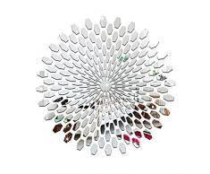 Ufengke® 3D Rond Cercles Effet De Miroir Stickers Muraux Design À La Mode Art De Décalque Décoration De La Maison Argent