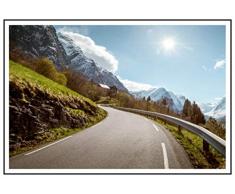 Panorama® Poster Montagne Enneigée 70 x 50 cm | Imprimée sur Poster de Grande qualité avec Passepartout | Tableau Nature | Poster Zen | Moderne Art pour la Maison | Décoration Murale | Poster Art