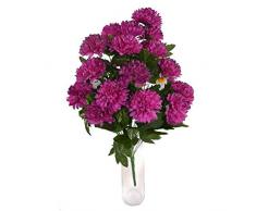 Herran Fleurs Artificielles en Plein Air Chrysanthème Fleurs en Soie Bouquet en Plastique Faux Fleurs pour La Maison Garden Party Décoration Intérieure
