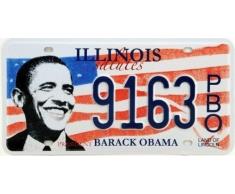 Plaque d' immatriculation américaine Barack Obama Illinois - Réplique