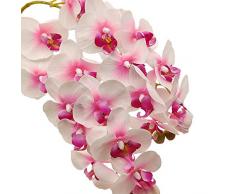 Aisamco 2 pièces tiges dorchidées artificielles Real Touch Orchid 28 Pouces de Hauteur Faux Phalaenopsis Fleur Fleur Artificielle pour la Maison de Mariage décoration Florale