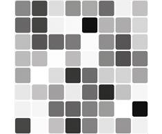 Stickers carrelage mosaïque noir 149 mm Carré (Lot de 8) pour salle de bain/cuisine