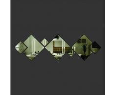 Ufengke® 3D FD'orme De Diamant Effet De Miroir Stickers Muraux Design À La Mode Art De Décalque Décoration De La Maison Argent