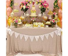 QueenDream Paillette Nappe Glitter Tissu Scintillant Champagne Blush 50x102 Pouces De Noce Décoration De Noël