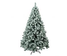 JRMU 6 Ft Neige Floqué Sapin De Noël Artificiel, Forme Complète du Corps Premium Arbre De Noël avec Support en Métal, Non éclairé, Charnière Assemblage Facile pour Articles De Fête -180cm(6ft)