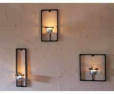 Carré Lot de 3 photophores Photophore mural en métal