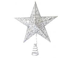 La Vogue Cimier Noël Étoile Fer Paillette Decoration Etoile Pour Sommet Sapin Arbre Noel Cour Argent
