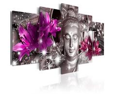 BD XXL murando - Impression sur Toile - 200x100 cm cm - 5 Pieces - Image sur Toile - Images - Photo - Tableau - Motif Moderne - Décoration - tendu sur Chassis - Bouddha Fleurs Diamant h-C-0029-b-o