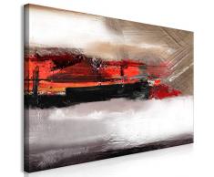murando Impression sur Toile intissee Abstrait 120x60 cm Tableau Tableaux Decoration Murale Photo Image Artistique Photographie Graphique 1 Partie Beige Rouge Gris a-A-0413-b-a