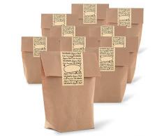 'Pochette cadeau 25 Marron avec fond (14 x 22 x 5,6 cm) en papier kraft et 25 autocollants Joyeux Noël pour liebenvollen emballer cadeaux en 3 langues?; Qualité 1 A.