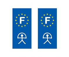 Lot de 2 sticker plaque immatriculation voiture logo régionaux Triskel