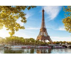 lunaprint Eiffel Tower View from Seine River in Paris France Europe Home Decor Art Wall Poster 76 X 50 cm