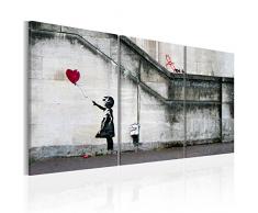 Impression sur toile 120x60 cm - 3 pieces - Image sur toile - Images - Photo - Tableau - motif moderne - Décoration - tendu sur chassis - Banksy 020115-9 120x60 cm B&D XXL