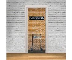 Wallflexi - Sticker Mural Décoratif Autoadhésif Amovible Multicolore de la Porte panoramique Kings Cross Platform 9,75 Multicolore