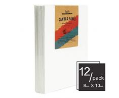 Robotime Panneau de toile vierge blanche, toile 100% coton pour peinture acrylique, peinture à lhuile et supports pour arts à létat humide, apprêtée, toiles pour artiste de Pressional