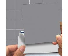 Abnaok Lot de 25 autocollants carrés pour carrelage de cuisine ou salle de bain 15 x 15 cm Noir, gris, 4*4 inches