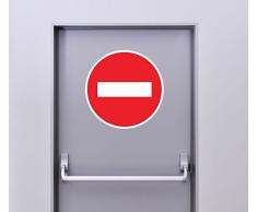 Zone-Stickers Autocollant Signalétique Panneau Interdiction Sens Interdit - 10cm x 10cm